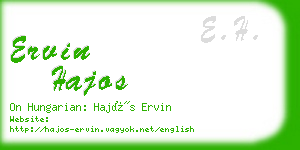 ervin hajos business card